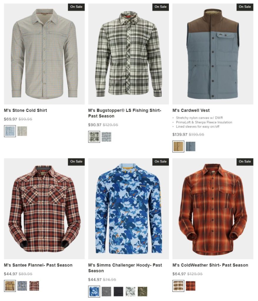 Simms Apparel Black Friday Sale